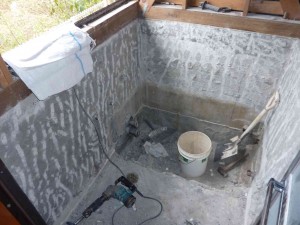 浴室解体完成間際。