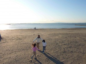 海で一休み。