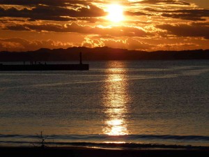 綺麗な夕日。