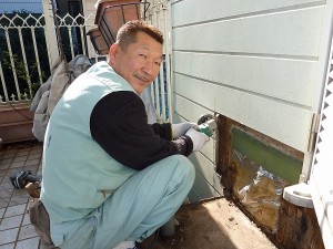 腐食気味部分の除去作業