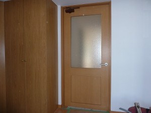 廊下に新設ドア。