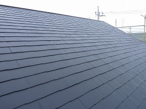 大屋根上塗り１回目完成。